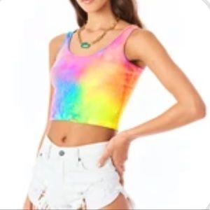 LF Neon Cloud Tie Dye Poor Boy Tank Size S